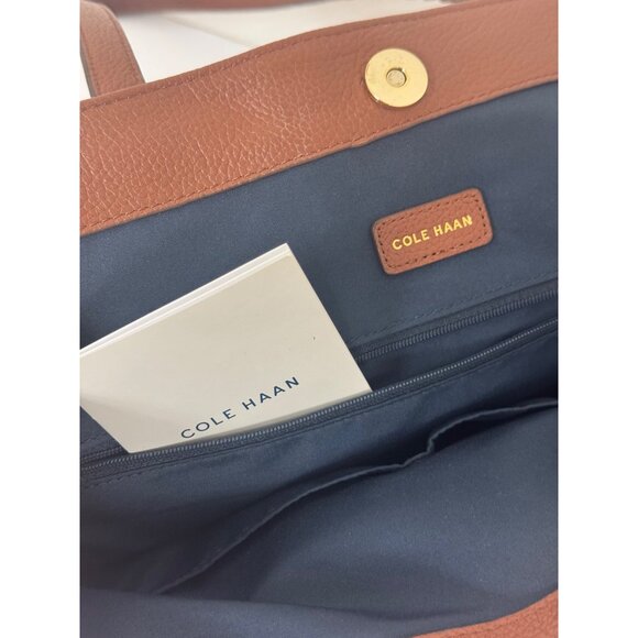 Cole Haan Alessa Drawstring Tote w/ Tassel Woodbury Tan Brown Purse Shoulder Bag - Picture 9 of 9